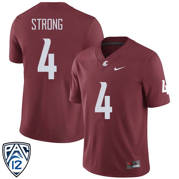 Men #4 Marcus Strong Washington State Cougars College Football Jerseys Sale-Crimson - Click Image to Close